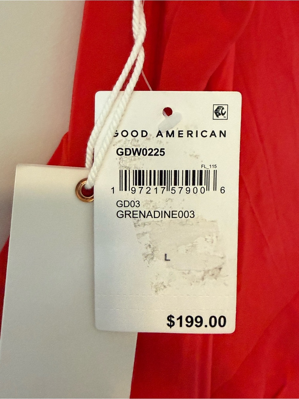 Good American Red Ruffle-Trim Dress